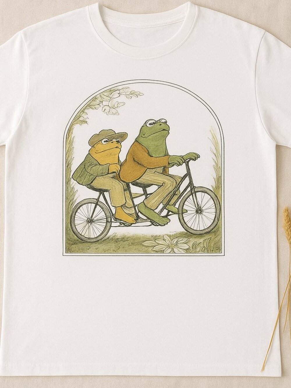 Funny Frog T-Shirt, Vintage Frog Bicycle Graphic Tee, Cute Cottagecore Nature